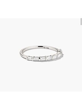 Mejuri Diamond half eternity band 14K White Gold Baguette Diamond Stackable Ring